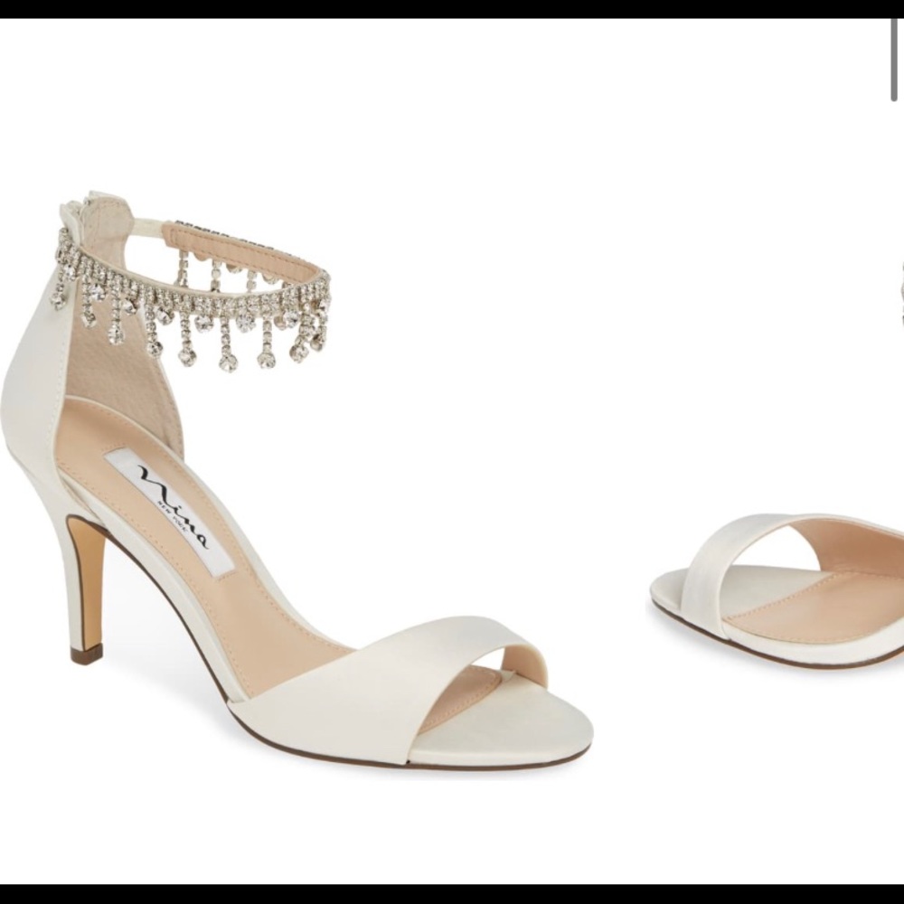 Ivory ankle strap heel